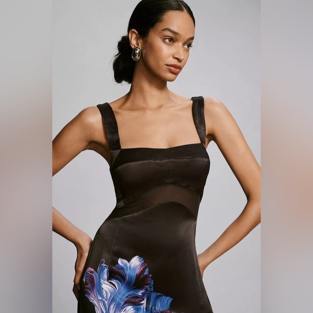 NWT By Anthropologie Sleeveless Floral Slim Maxi Dress - Picture 6 of 9